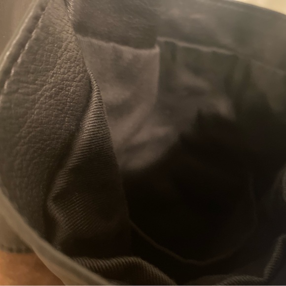 Black and Brown Genuine Leather Shoulder Tote - Picture 3 of 12